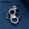 HOPEARL Jewelry Pearl Mounting Pendant 925 Sterling Silver Blanks Cubic Zirconia DIY Making Jewelry 3 Pieces