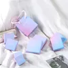 [DDisplay] Ins Stil Mavi Degrade Renk Mücevher Kutusu Yaratıcı Kapak ve Tepsi Halka Kılıfları Küpe Takı Ekran Kolye Paketi kutu