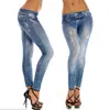 Kvinna denim penna byxor sträcka midja kvinnor jeans smala jeans för kvinnor mager hög midja