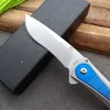 New Ball Bearing Flipper Folding Knife D2 Stone Wash Drop Pint Blade T6-6061 & Stainless Steel Handle EDC Pocket Knives