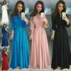 2019 nouveau été automne femme boutons col en V à manches longues solide noir rouge ample grande taille longue Maxi robe femmes mode à la mode