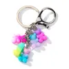 1PC resin gummy bear keychain flatback resin pendant charms key ring for woman jewelry