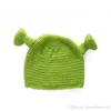 Shrek Funny Men Hat Knit Green Monster Skullies Hat With Ears Halloween Gift Hat Winter Novelty Beanie Skullies For Women Mens