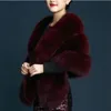 Vrouwen faux bont bolero bruids sjaal winter warm harig bont cape bruiloft jassen prom wrap vrouwelijke roze sjaals abrigo mujer