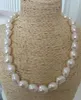 Collier de perles blanches baroques élégantes de la mer du Sud, 11-12 mm, collier en argent de 18 pouces en argent 925