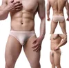 Mode Trend Men's Underwear Sexy Ice Silk Bikini Underwear Low Rise Seamless Breatble Briefs Designer Män transparent Bri192G