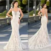 Zuhair Murad 2019 Hot Wedding Dresses Lace Appliques V Neck Bridal Gowns Sexy Backless Sweep Train Mermaid Wedding Dress robe de mariée