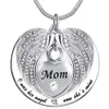 Angel Wing Memorial Keepsake Ashes Urn Pendentif Collier en cristal de pierre de naissance, j'étais son angle, maintenant il est à moi - pour maman