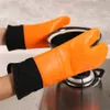 Long Professional Silicone Oven Mitt Heat Resistant Pot Holders Food Safe Flexible Oven Gloves Non-Slip Textured Grip JK2005KD