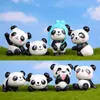 8 sztuk / partia Zakka Giant Panda Figlarny Wersja Model PVC Figury Zabawki DIY Micro Krajobraz Dekoracji Zabawki Model Boże Narodzenie Prezent Dzieci Zabawki