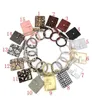 PU Läder Bangle Armband Kortväska Plånbok Keychain Wristlet Keyring Leopard Handväska Läderarmband Kreditkortshållare med tofs EEA1665