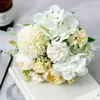 Bouquet de fausses fleurs d'hortensia en soie, pivoines artificielles rose bleu vert, pour mariage, fiançailles, décoration de maison, accessoires de photographie