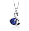 Collana con ciondolo alla moda Collana con ciondolo a forma di foratura Flash Love Swan Diamond Blue Fashion Jewelry Ornament per Lady Christmas Gift