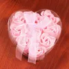 9 pezzi di bouquet di petali di fiori di rosa profumati, regalo di San Valentino, confezione regalo a forma di cuore, sapone per il corpo, bomboniera per matrimoni