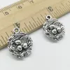 100 sztuk Bird's Nest Charms Wisiorki Retro Biżuteria Akcesoria DIY Antique Silver Wisiorek Do Bransoletka Kolczyki Brelok 18 * 15mm