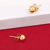 Boucles d'oreilles demi-boule incroyable lisse jaune deux tomes couleur or femmes boucles d'oreilles demi-boule