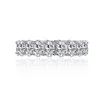 Infinity Brand Fedi nuziali Gioielli di lusso fatti a mano Vero argento sterling 925 Grande forma a cuscino Diamante Festa Zircone Donna Anello di fidanzamento da sposa Set regalo