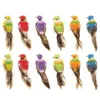 12ピースカラフルなミニシミュレーション鳥偽の人工泡動物モデルミニチュアウェディングホーム園飾り装飾C19041601