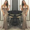 2019 European style explosion gold-plated gilt sequins Spaghetti A-Line evening dress /hot new gold sequins V-Neck Backless party Prom Dress