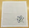 Conjunto de 12 Moda Guardanapos de casamento branco Hemstitched algodão guardanapos de mesa com cores Floral bordado Guardanapos Jantar 18x18 polegadas