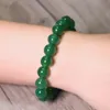 Pulsera de ágata verde de piedras naturales de 10mm, pulsera de cuentas redondas de cuarzo de cristal de ónix para hombres y mujeres, pulsera curativa de energía Reiki, regalo, joyería de la suerte
