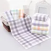 factory direct 3474cm thick absorbent cotton towel 100g plain lattice home and hotel double wash face towels