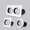 Vitsträckt Spotlights COB tak LED Downlights12W 18W 25W 2x20W Embedded 360 graders rotation LED downlight Home Lighting