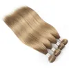 Ash Blonde Color #8 #27 Malaysian Indian Straight Human Hair Bundles With Closure 4 Bundles With 4x4 Lace Closure Remy Human Hair Extensions