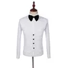 Mode designe vit jacquard brudgum tuxedos svart lapel groomsmen män bröllopsklänning man jacka blazer 3 stycke kostym (jacka + byxor + väst + slips) 58