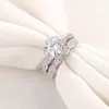 Zestaw pierścienia weselnego Zestaw do kobiet 3CT symulowany Diamond CZ 925 Sterling żeński pierścień party