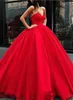 Robe de bal rouge bouffante robes de Quinceanera 2019 princesse chérie sans manches douce 16 filles bal de promo robes de reconstitution historique, plus la taille sur mesure