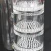 18 Inches Triple Honeycomb and Bridbridge Perc Glass Bongs Hookahs Oil Burner with 18mm Bowl for Smoking