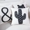 Housse de coussin ours mignon noir et blanc, joli dessin animé Animal Cactus plante géométrique, taie d'oreiller Style nordique pour chaise de maison 7564975