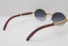 Lunettes de soleil Big Diamond Big Diamond 7550178 Wood Unisexe Round Nouveau designer Lunes sans crain