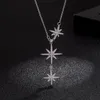 Unique Brand New Top Sell Luxury Jewelry Real 925 Sterling Silver Pave White Sapphire CZ Diamond Hexameron Pendant Women Clavicle 248c