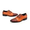 Classique italien fait à la main hommes Oxford chaussures bout carré en cuir véritable chaussures Brogue affaires à lacets homme fête chaussures habillées formelles