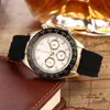 Luxury designer mens watches Top brand men watch chronograph rubber strap stopwatch 42mm dial Wristwatches all sub-dials working for men's Christmas Valentine Gift