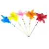 1pc Teaser Feather Cat Toys Kitten Funny Rod Wand Plastic Pet Toy Interactive Stick Supplies