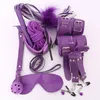 10 Pcs PU Leather Sex Toys for Adults BDSM Bondage Set Mouth Gag Sex Hands Fow Women Whip Rope Erotic Sexy Lingerie Costumes C18122601