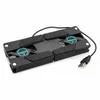 Draagbare Laptop Desk Support Dual Cooling Fan Notebook Computer Stand Opvouwbare USB Rack Houder Zwart Nieuw