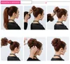 Chignon de cheveux humains chignons en désordre ondulés bouclés postiches de mariage pour femmes enfants Updo beignet Chignons4949598