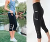 Kvinnor sport leggings yoga byxor kalv längd byxor gym fitness leggings kvinnor tjej svart mesh byxor moderskap kläder c6169