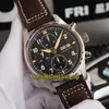 New ZF Top Version Pilot Spitfire Fighter Series Pronze Case 387903 Black Dial Eta A7750 Chronograph Mexer Mens Watch Sovens347d