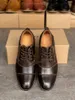 New Oxford Dress Shoes of Mens Brandt Leather Cap Toe Genuine Leather Designer Trainer Party Wedding shoes good Quality