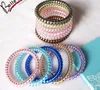 Telefon Wire Cord Gum Hair Tie Girls Elastic Plastic Hair Band Ring Rope Candy Färg Armband Stretchy Scrunchy Blandad Färg GD80