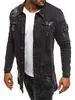 Herren Jacke Männer Cowboy Mantel High Fashion Herbst Stil Bettler Loch Denim Jacke Lose Dünne Hülse Cowboy Jacke XXXL