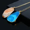 Fashion Luxcury Natural Crystal Quartz Healing Gemstone Necklace Original Natural Stone Style Pendant Necklaces Jewelry Chains