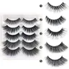 Mixed 4 Styles False Eyelashes 5 Pairs 3D Mink Five-Pack Hand-Made Natural Long Thick Messy