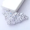 Fashion Jewelry Crystal Brooches White-Gold Color Clear CZ Stone Charm Big Brooches for Women Bridal Wedding Gifts New Arrival LUOTEEMI