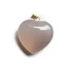 Luckyshine 10 Pcs/Lot Heart-shaped Rainbow Natural crystal Gemstone Silver Necklace Pendant Fashion Women Vintage Pendant 20*23 mm